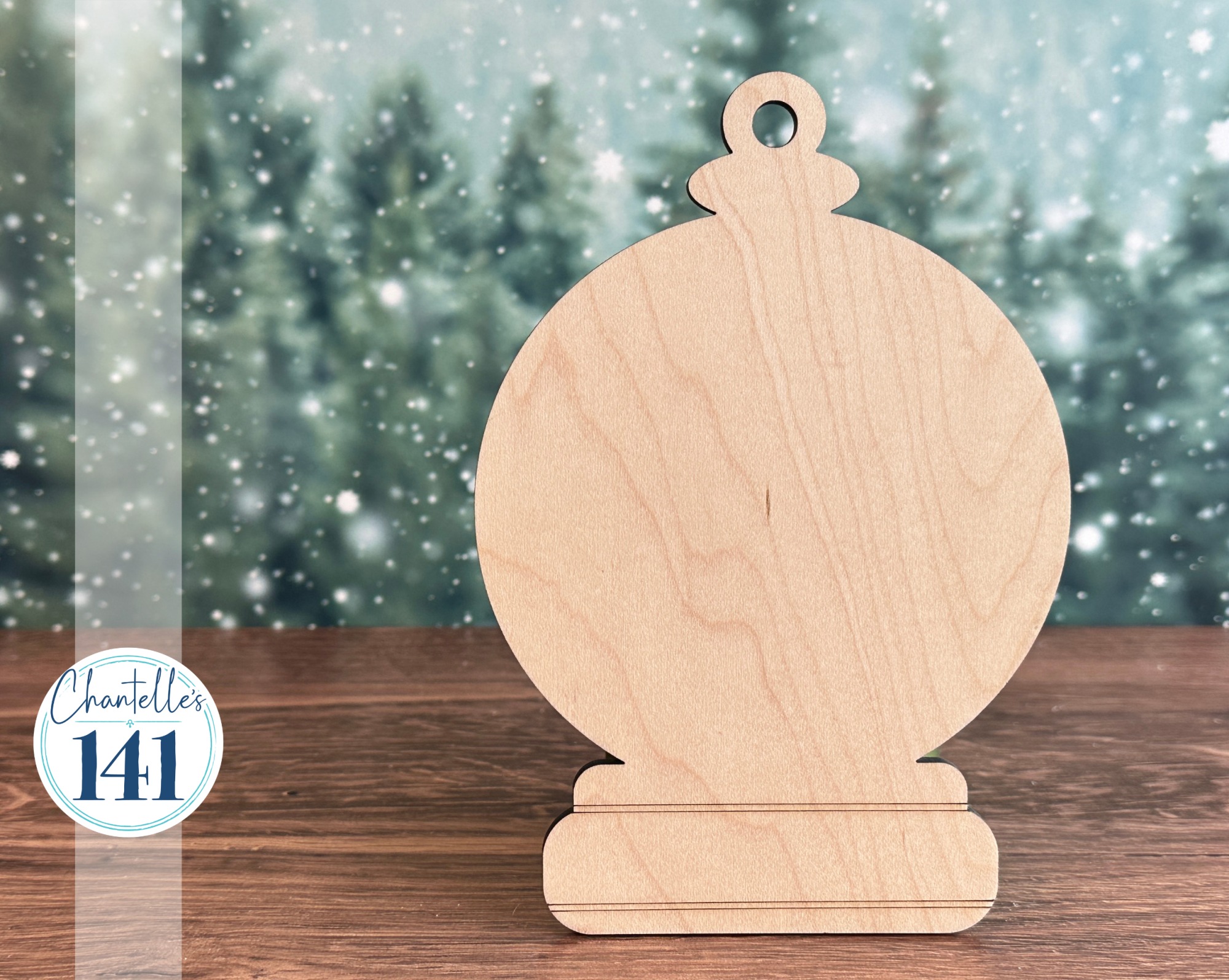 Ornament Collection - Snow Globe - Wood Display Frame