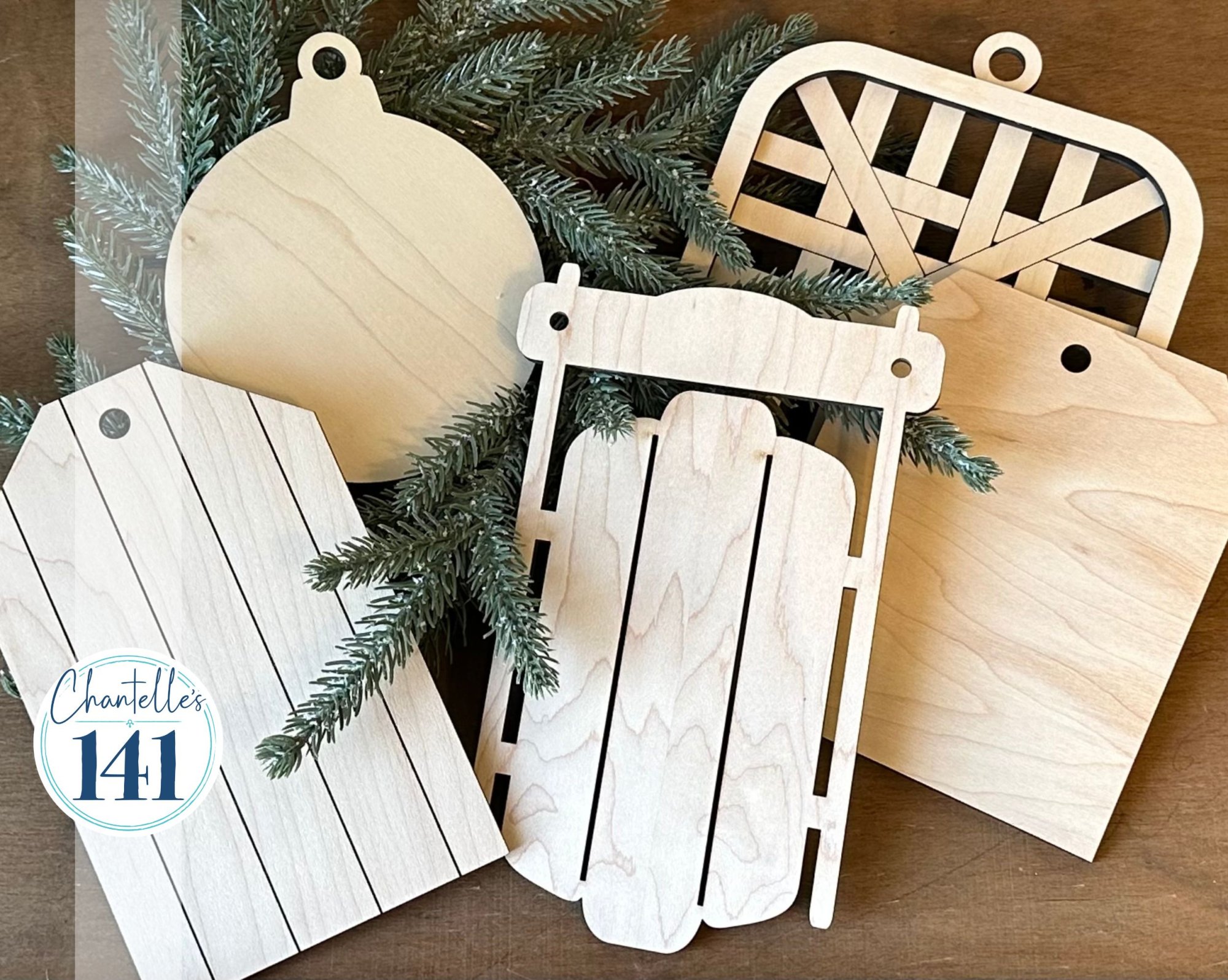 Ornament Collection - Round - Unfinished Wood Display Frame