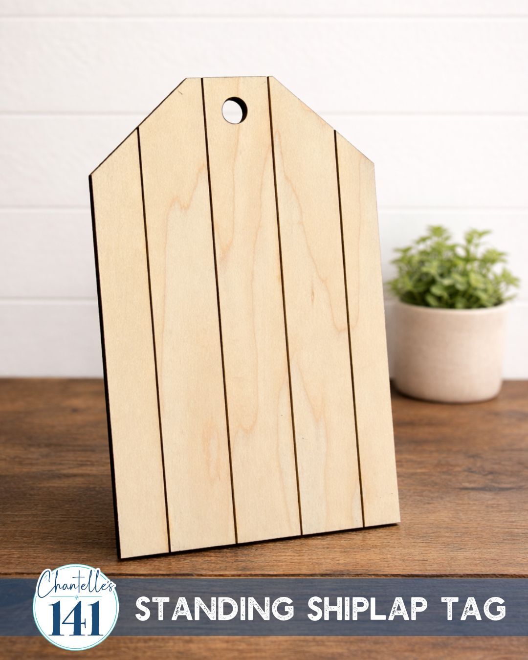 Standing Shiplap Tag - Unfinished Wood Display Frame