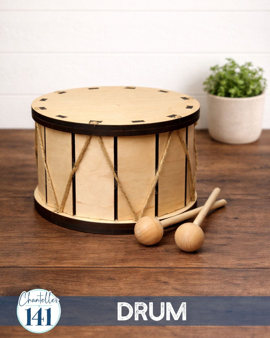 Drum - Unfinished Wood Display Frame