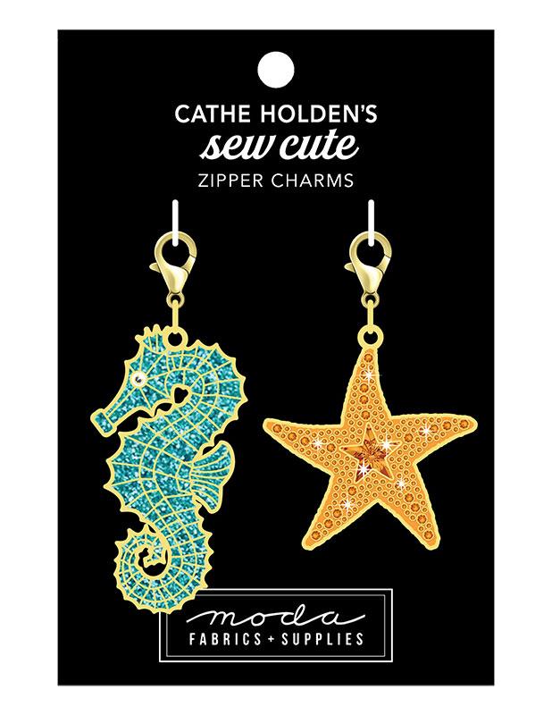 Sea Horse Star Zipper Pull 2ct