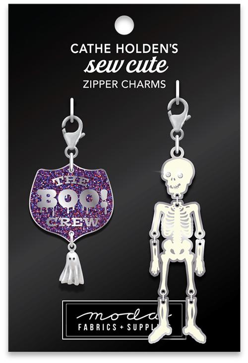 Skeleton Boo Badge - Halloween Zipper Charms