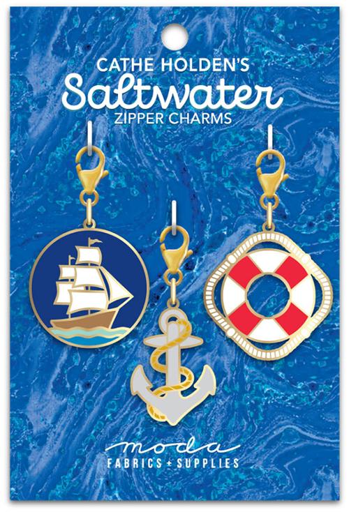 Saltwater Ship Zipper Pull Charms 3 ct. 