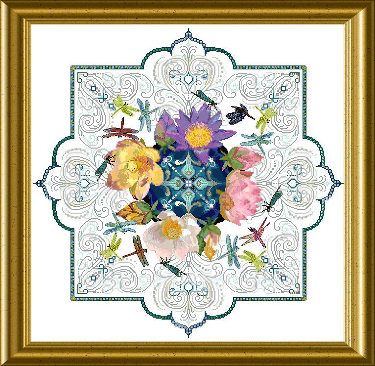 Dragonfly Lace Mandala, The - Cross Stitch Pattern