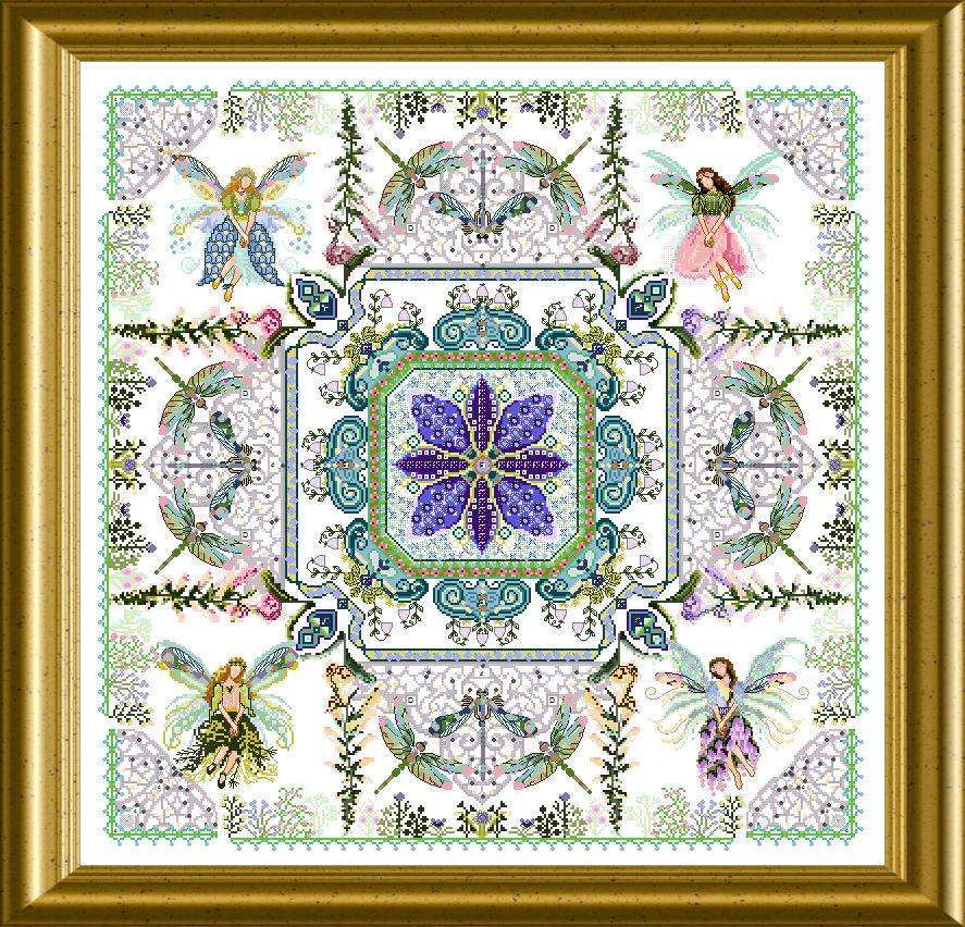 Fairy Flower Garden Mandala, The - Cross Stitch Pattern