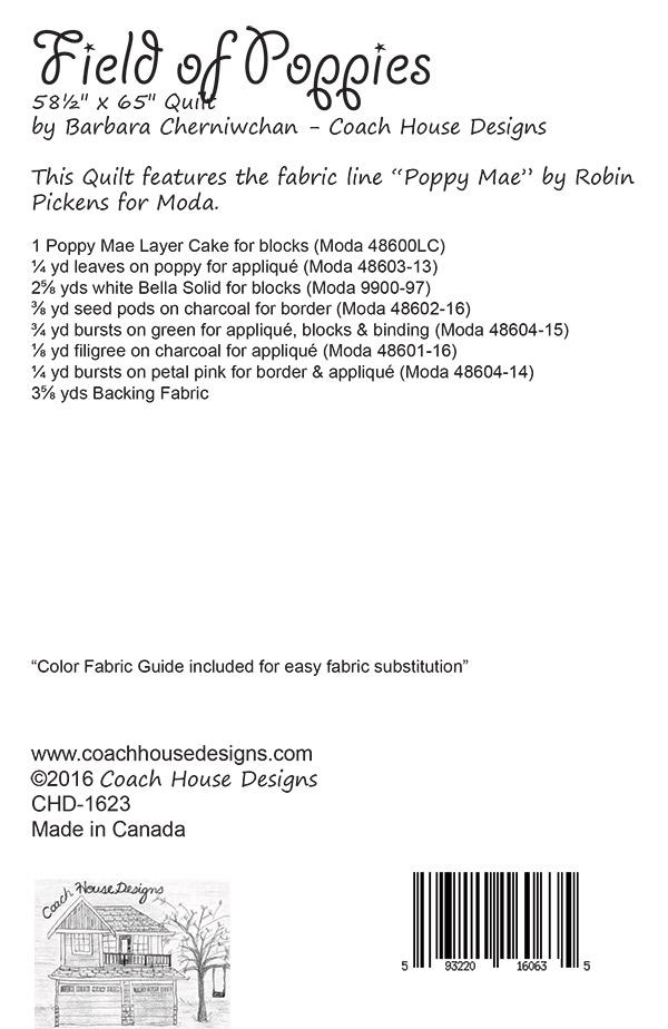 Field Of Poppies - Quilt Pattern