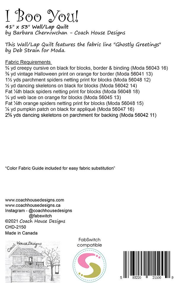 I Boo You! - Quilt Pattern