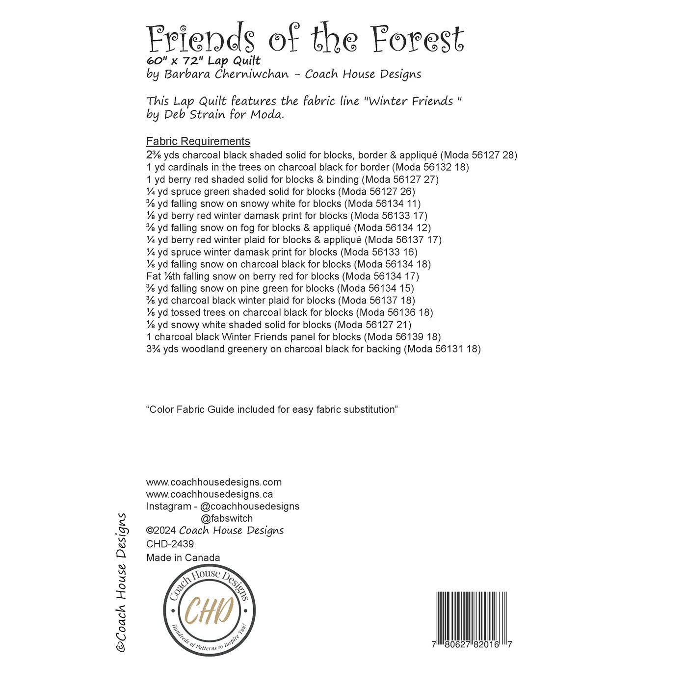 Friends of the Forest - Quilt Pattern