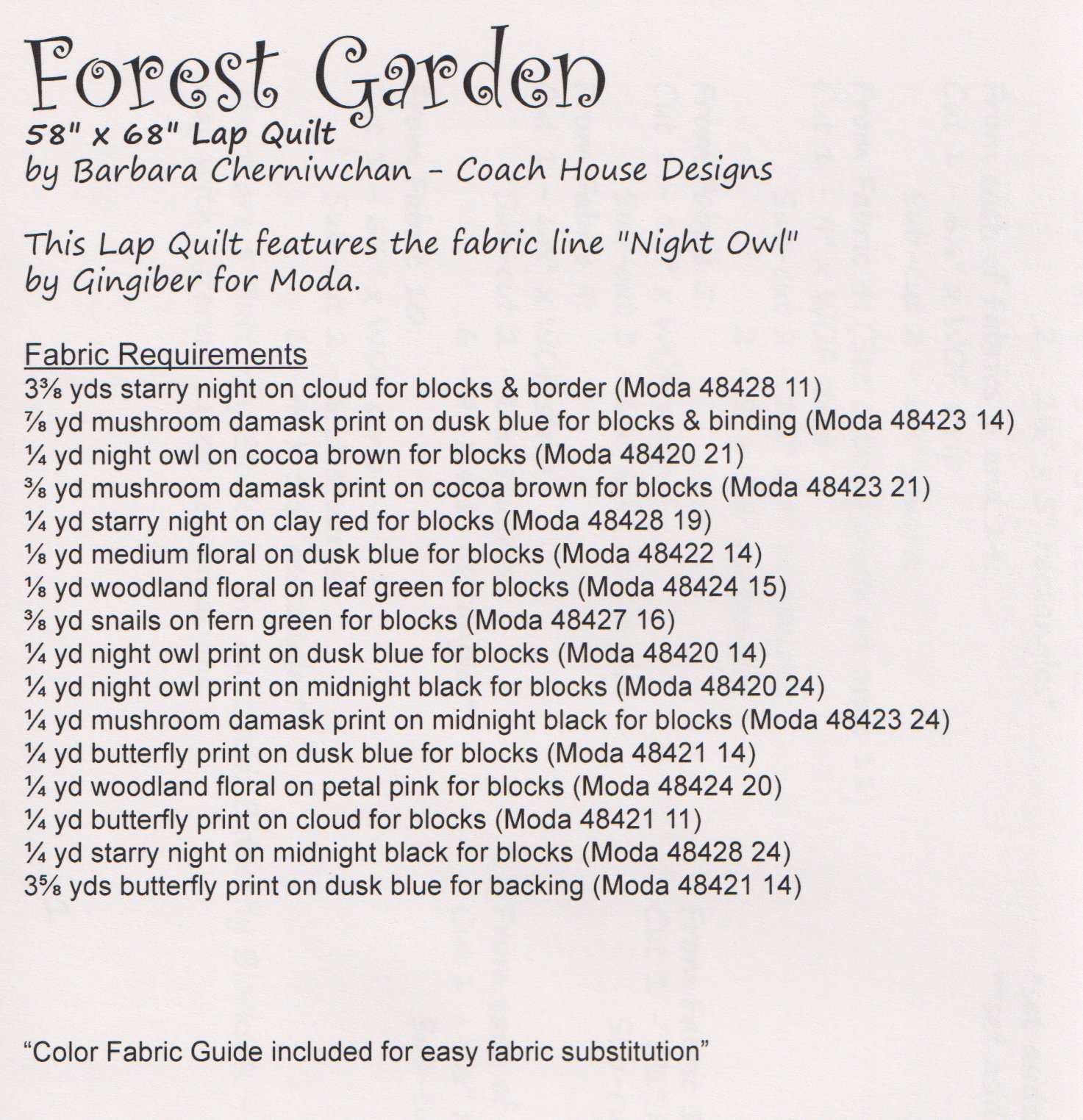 Forest Garden - Quilt Pattern, different perspective #1, zoomed in. Select this picture to zoom back out.