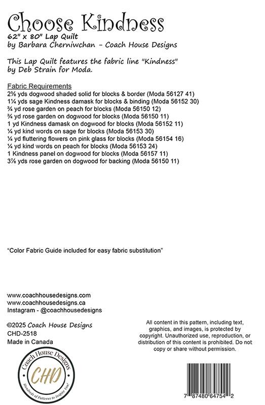 Choose Kindness - Quilt Pattern