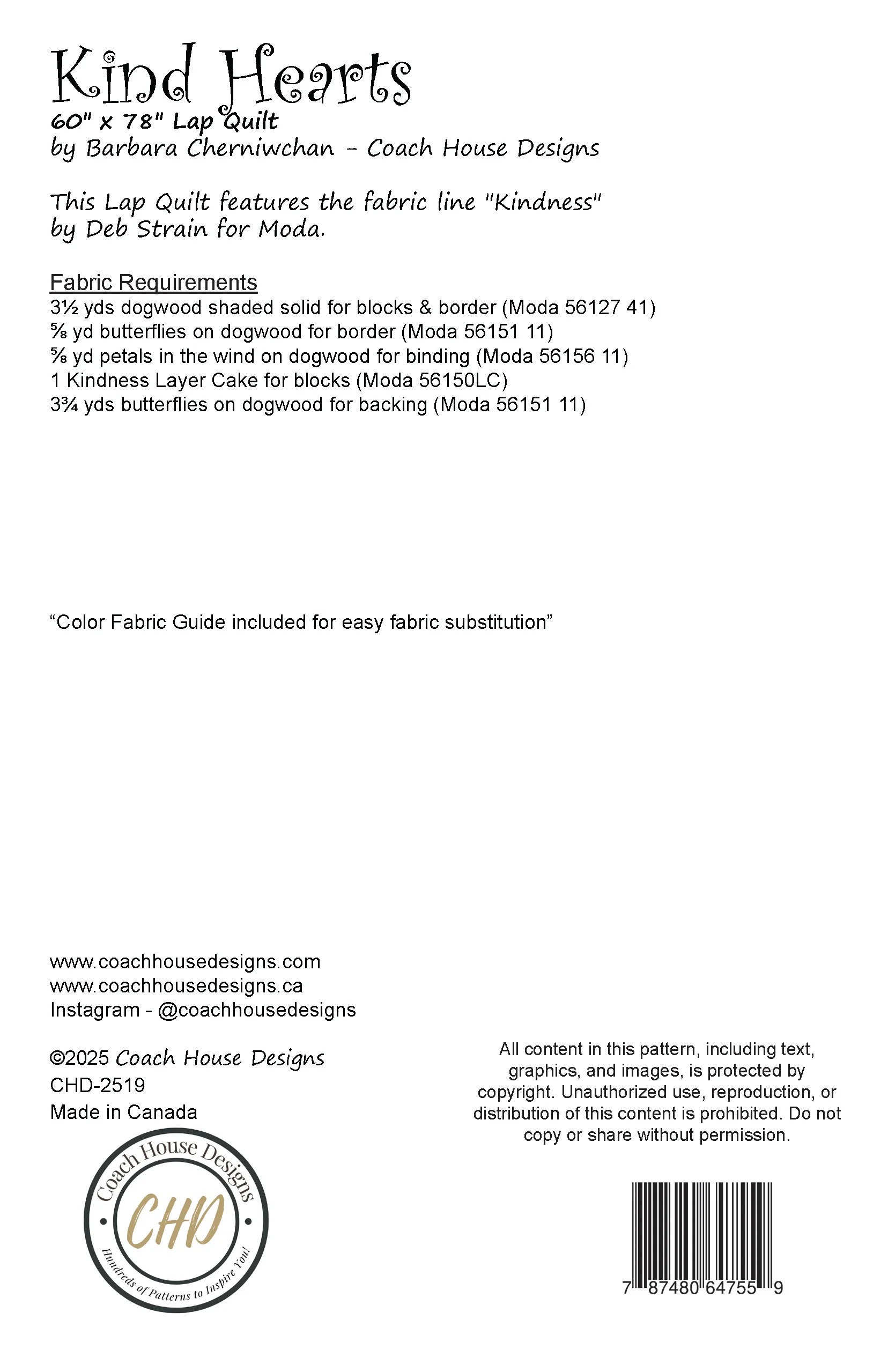 Kind Hearts - Quilt Pattern