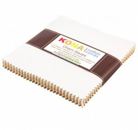5in Squares Kona Cotton Not Quite White Charm Pack 42pcs