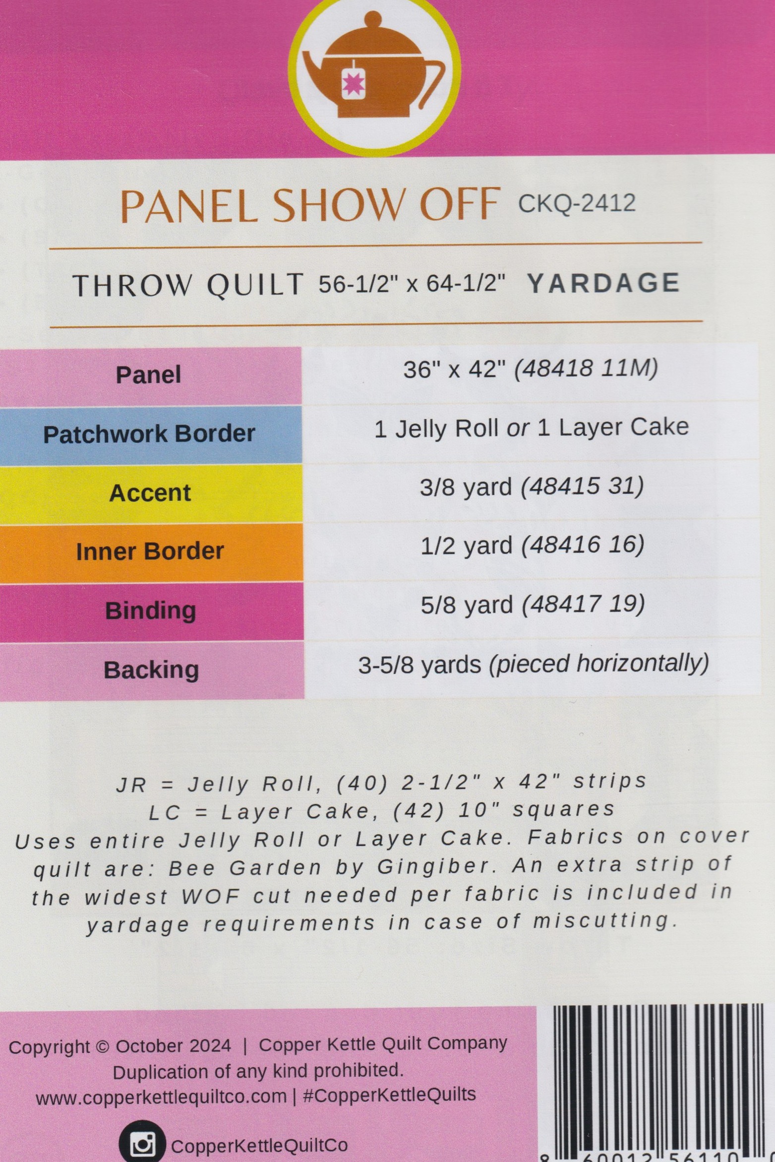 Panel Show Off - Quilt Pattern