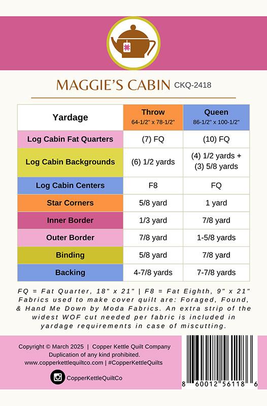 Maggie's Cabin - Quilt Pattern