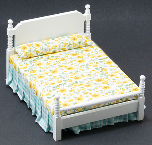 White Bed - Dollhouse Miniature