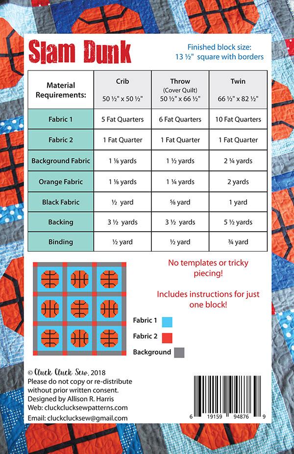Slam Dunk - Quilt Pattern