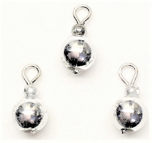 Shiny Silver Christmas Ornaments - Dollhouse Miniature