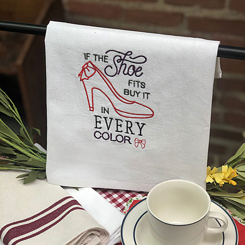 Shoe Fits - Embroidered Hand Towel 