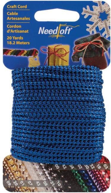 Needloft Craft Cord 20 Yard - Metallic Blue