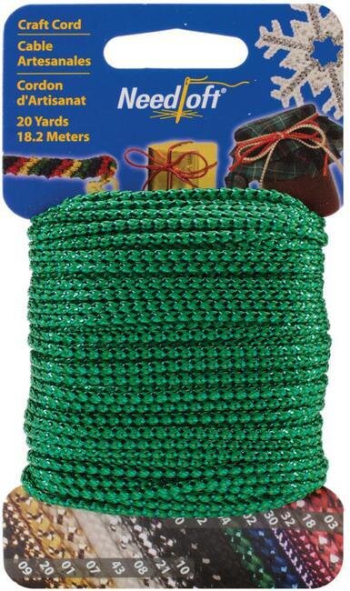 Needloft Craft Cord 20 Yard - Metallic Green