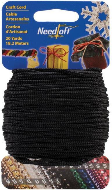Needloft Craft Cord 20 Yard - Solid Black