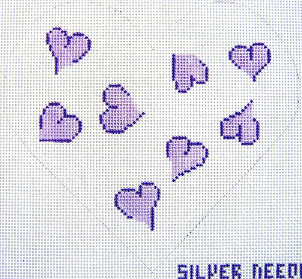Lavender Heart Pillow - Needlepoint Canvas