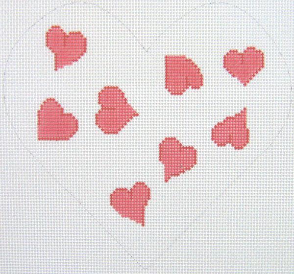 Pink Heart Pillow - Needlepoint Canvas
