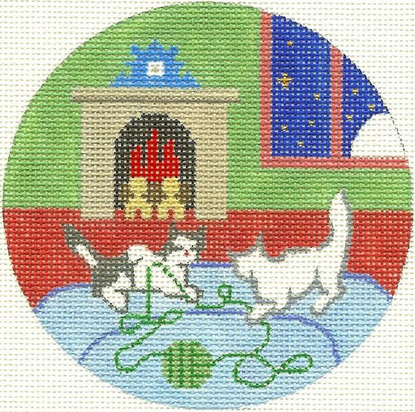 Kittens Ornament - Needlepoint Canvas
