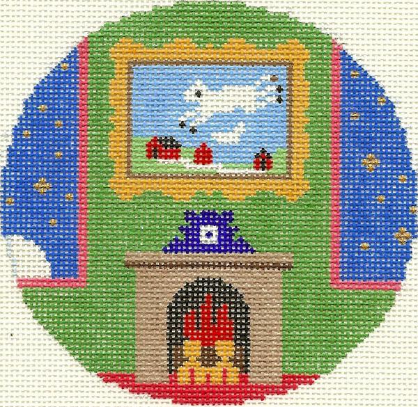 Cow Jumping Over the Moon Ornament - Needlepoint Canvas