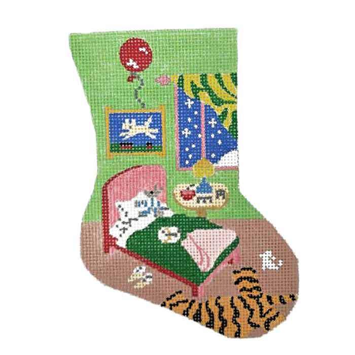 Goodnight Moon Mini-Sock - Needlepoint Canvas