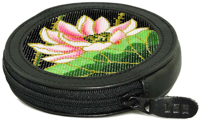 Leather Change Purse - Black - Needlework Display