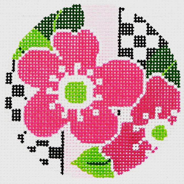 Pink Floral - Needlepoint Canvas