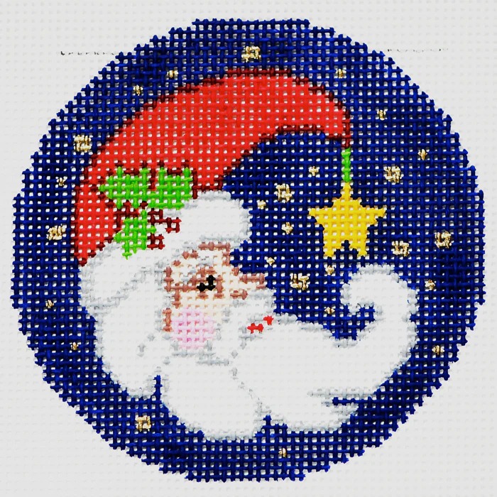 Santa Crescent - Christmas Needlepoint Canvas