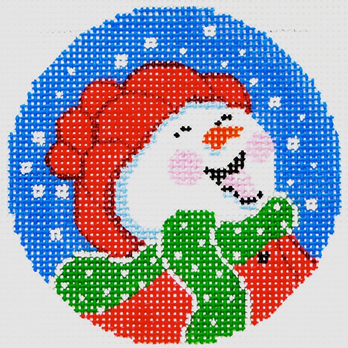 Happy Snowman - Christmas Needlepoint Canvas