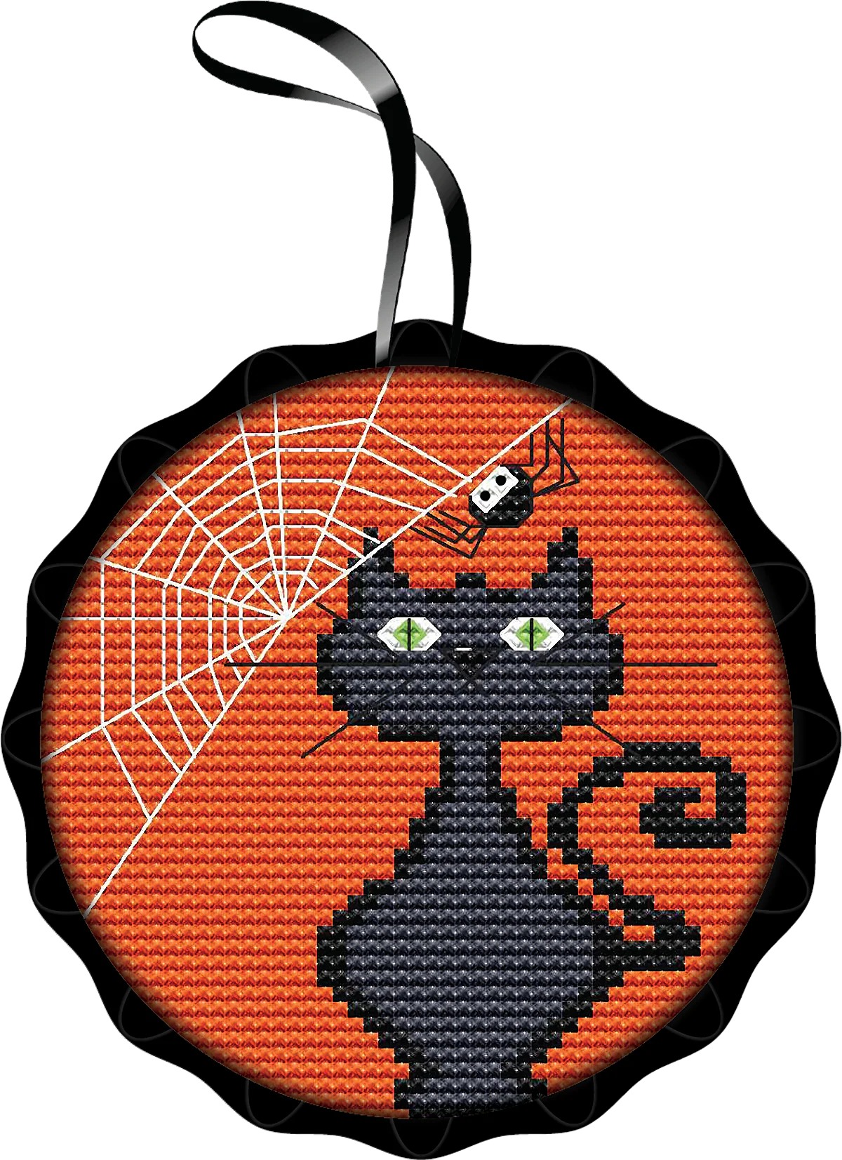 Black Cat - Spooky Halloween Ornament - Cross Stitch Kit