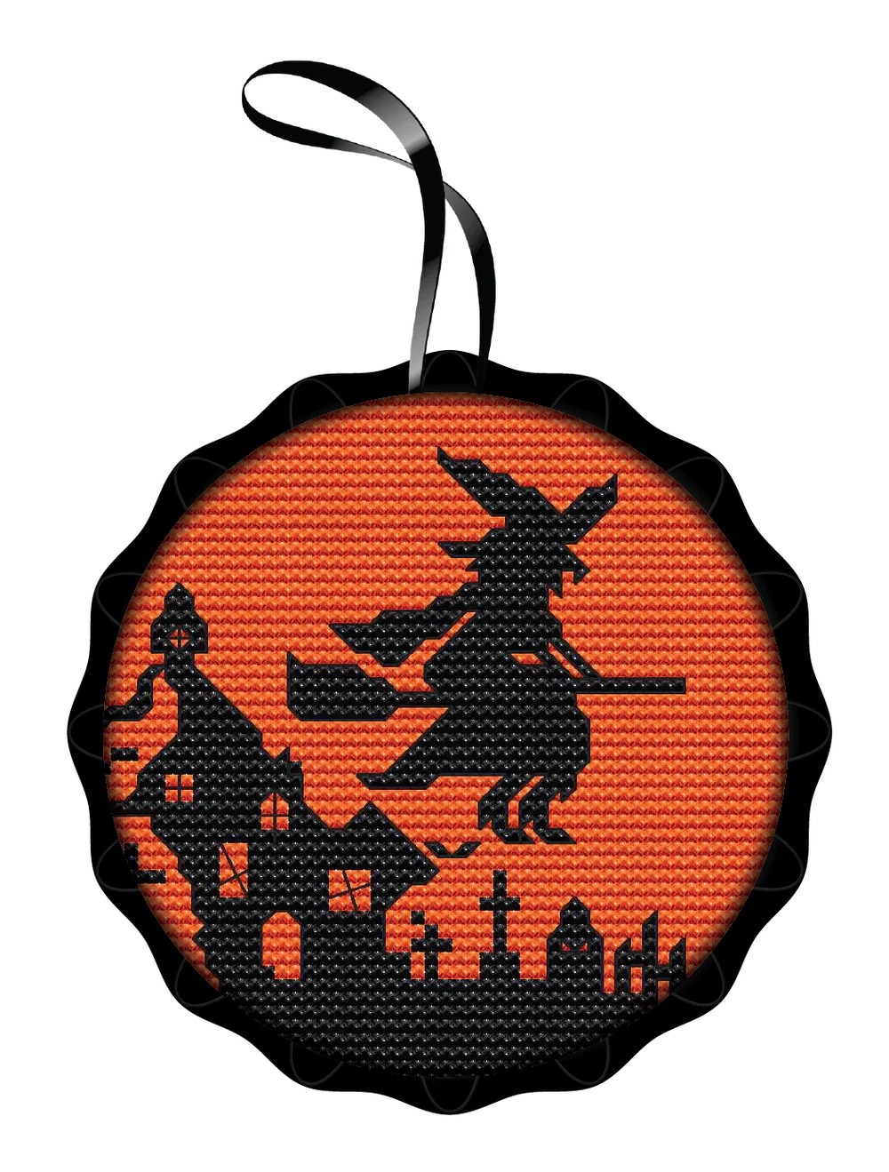 Witch - Spooky Halloween Ornament - Cross Stitch Kit