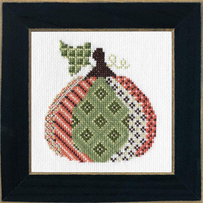 Patterned Pumpkin #4 - Fall Cross Stitch Kit