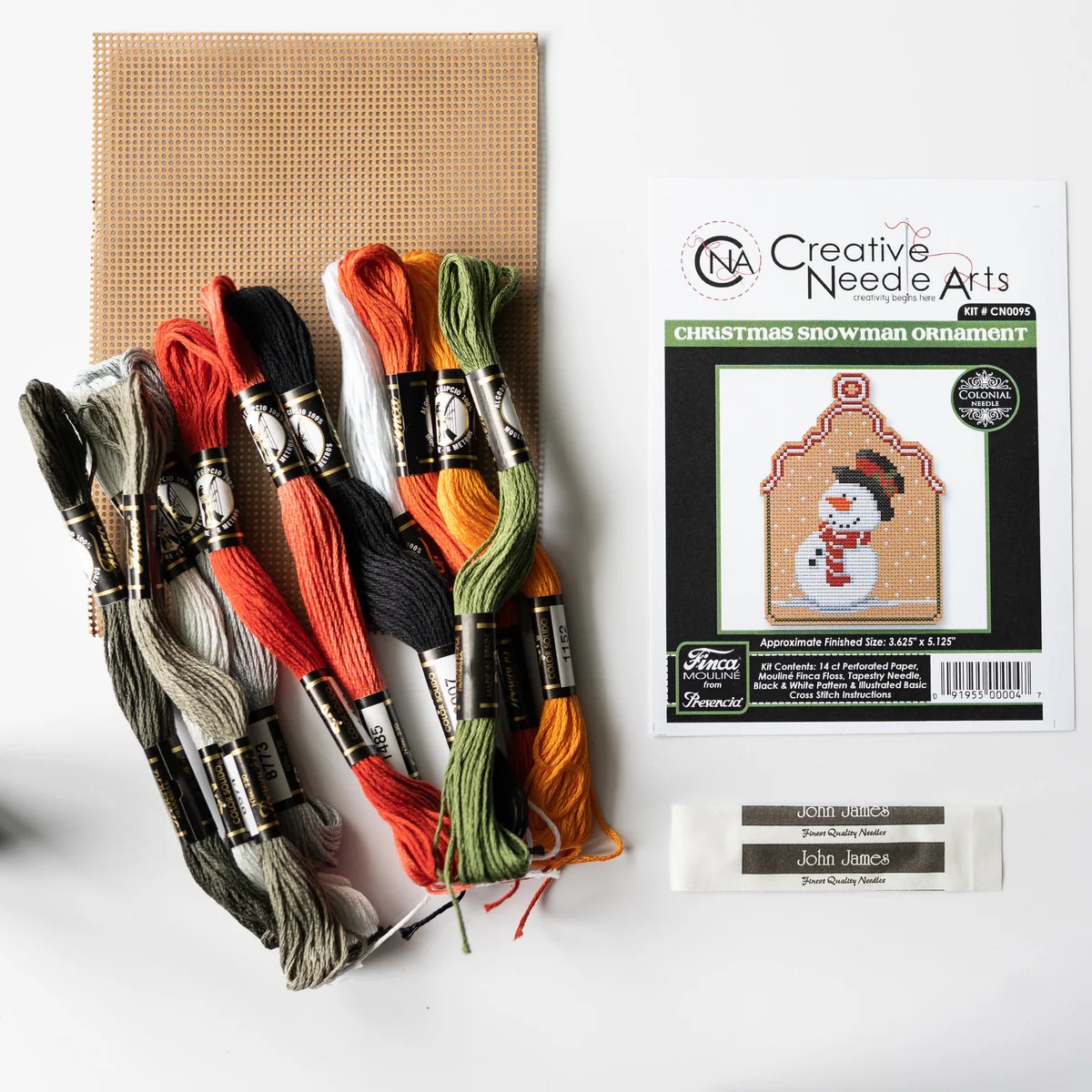 Christmas Snowman Ornament - Cross Stitch Kit