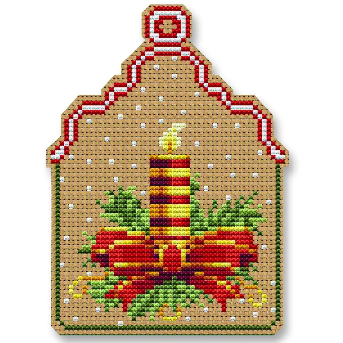 Christmas Candle Ornament - Cross Stitch Kit