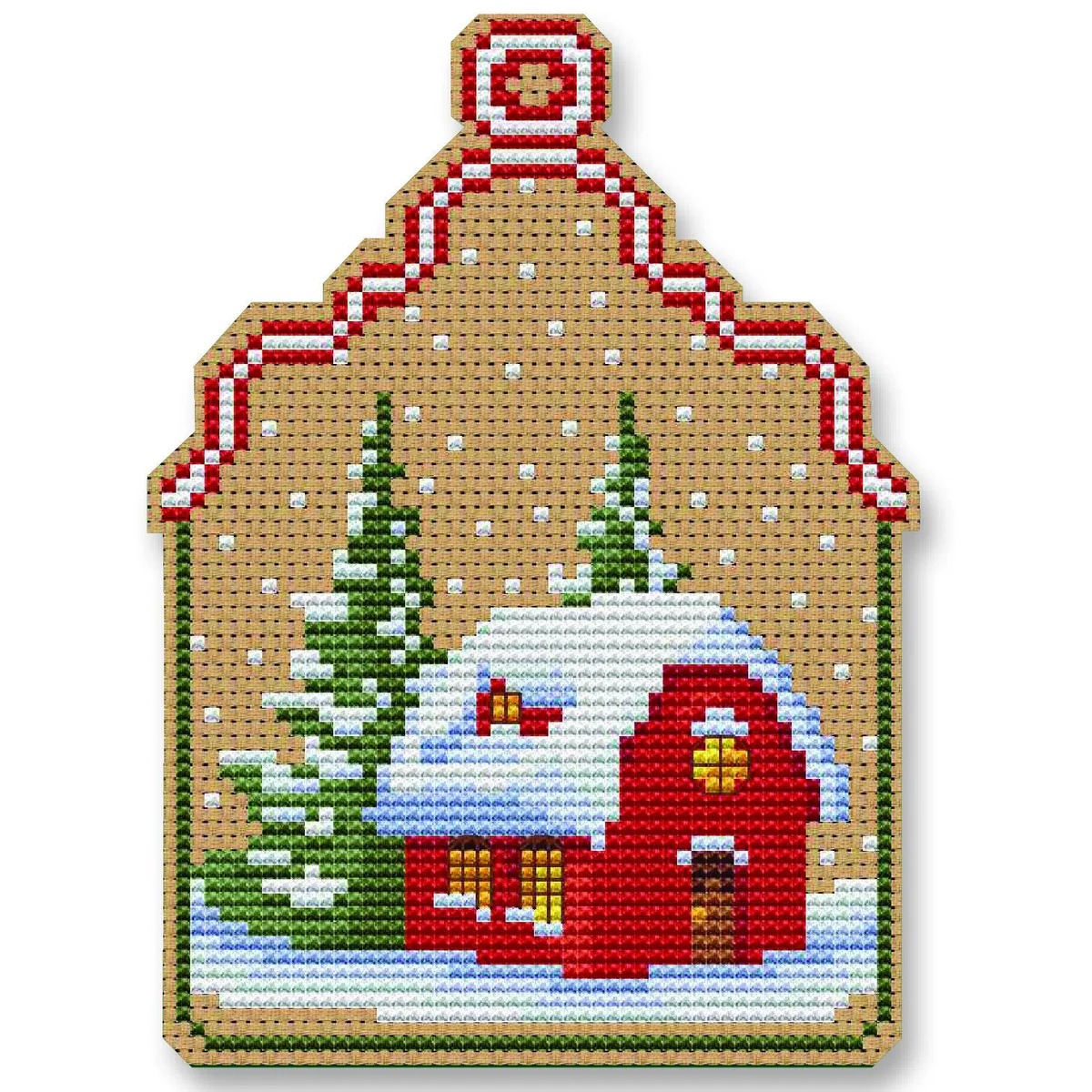 Christmas House Ornament - Cross Stitch Kit