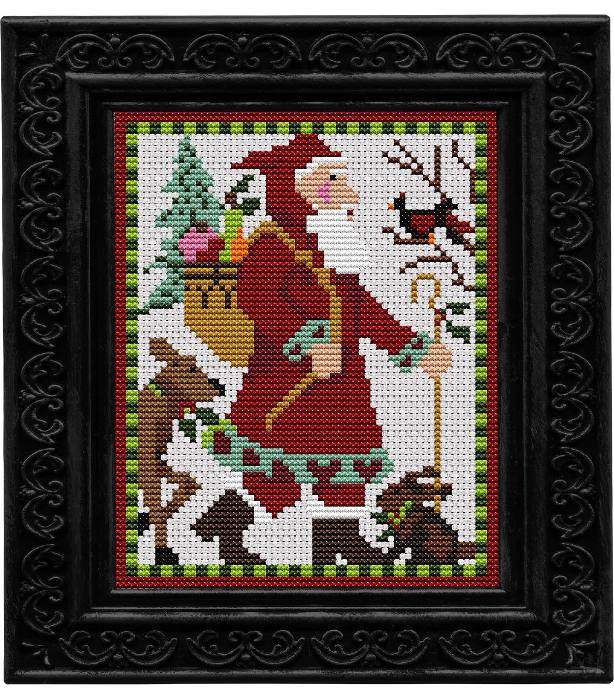 Woodland Mini Santa - Christmas Cross Stitch Kit