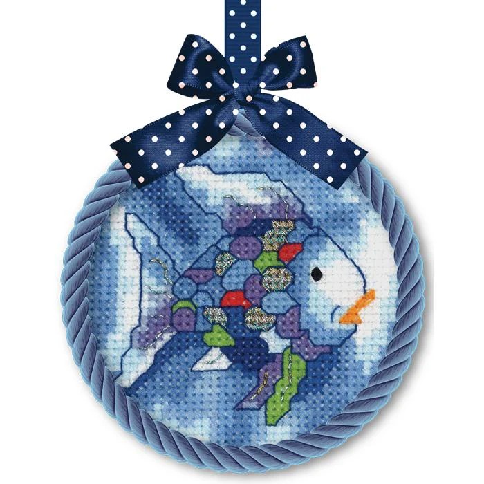 Rainbow Fish Ornament - Christmas Cross Stitch Kit