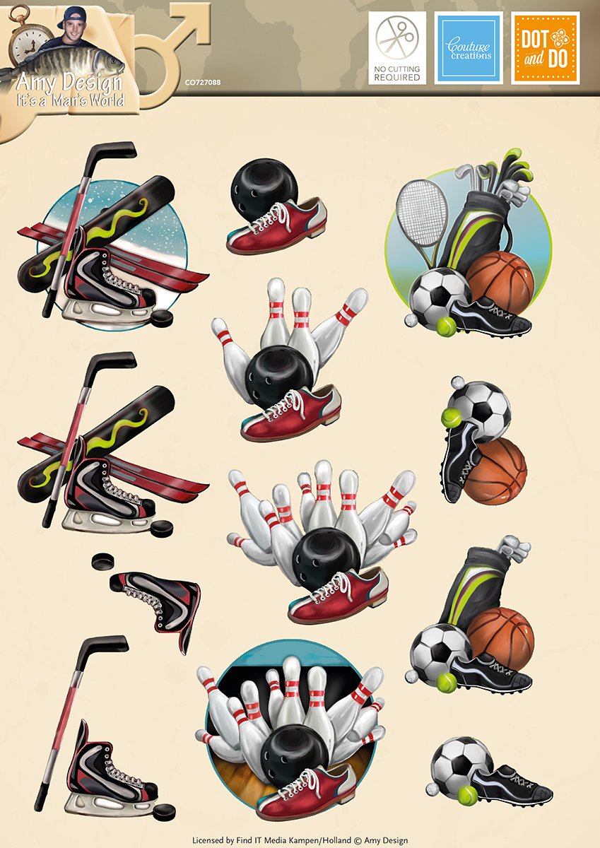 Sports - 3D Diecut Decoupage Set