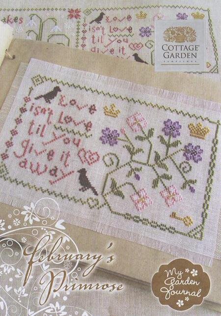 February's Primrose My Garden Journal - Cross Stitch Pattern