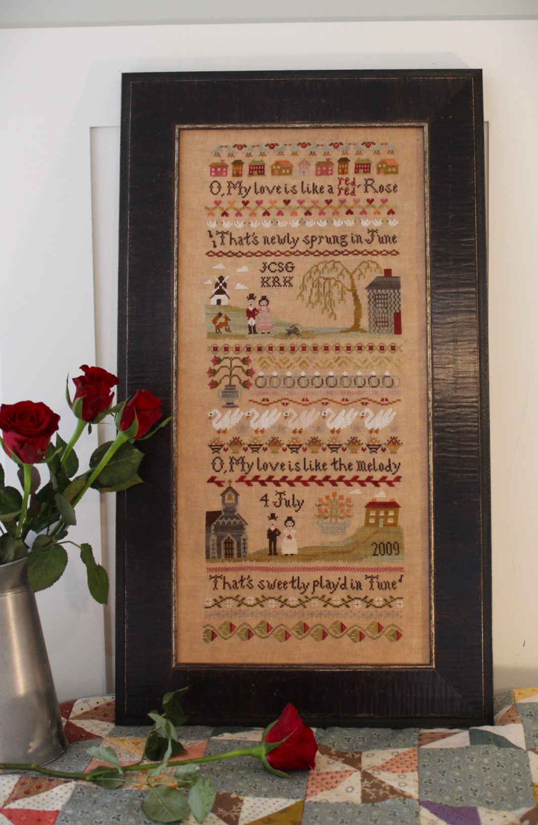 Red, Red Rose Sampler - Cross Stitch Pattern