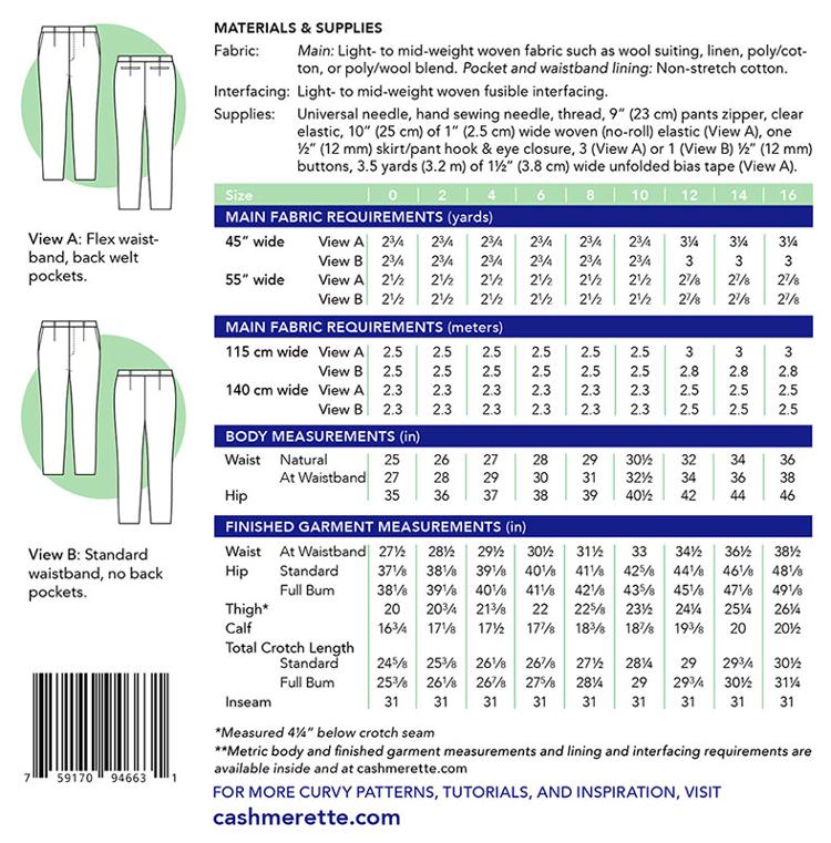 Meriam Trousers Sizes 0-16 - Clothing Pattern 