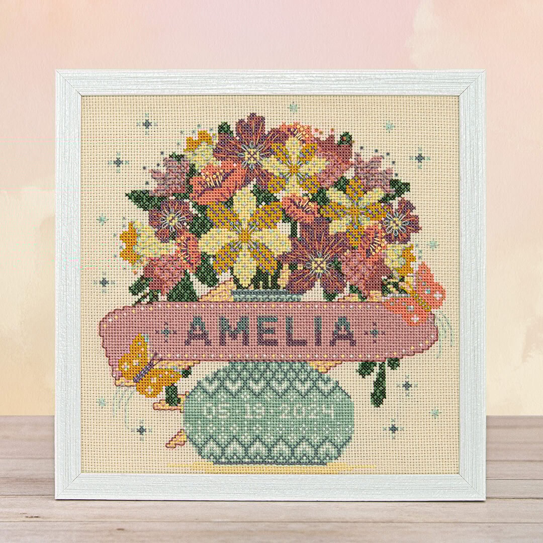 Modern Baby Bouquet Butterflies - Cross Stitch Pattern