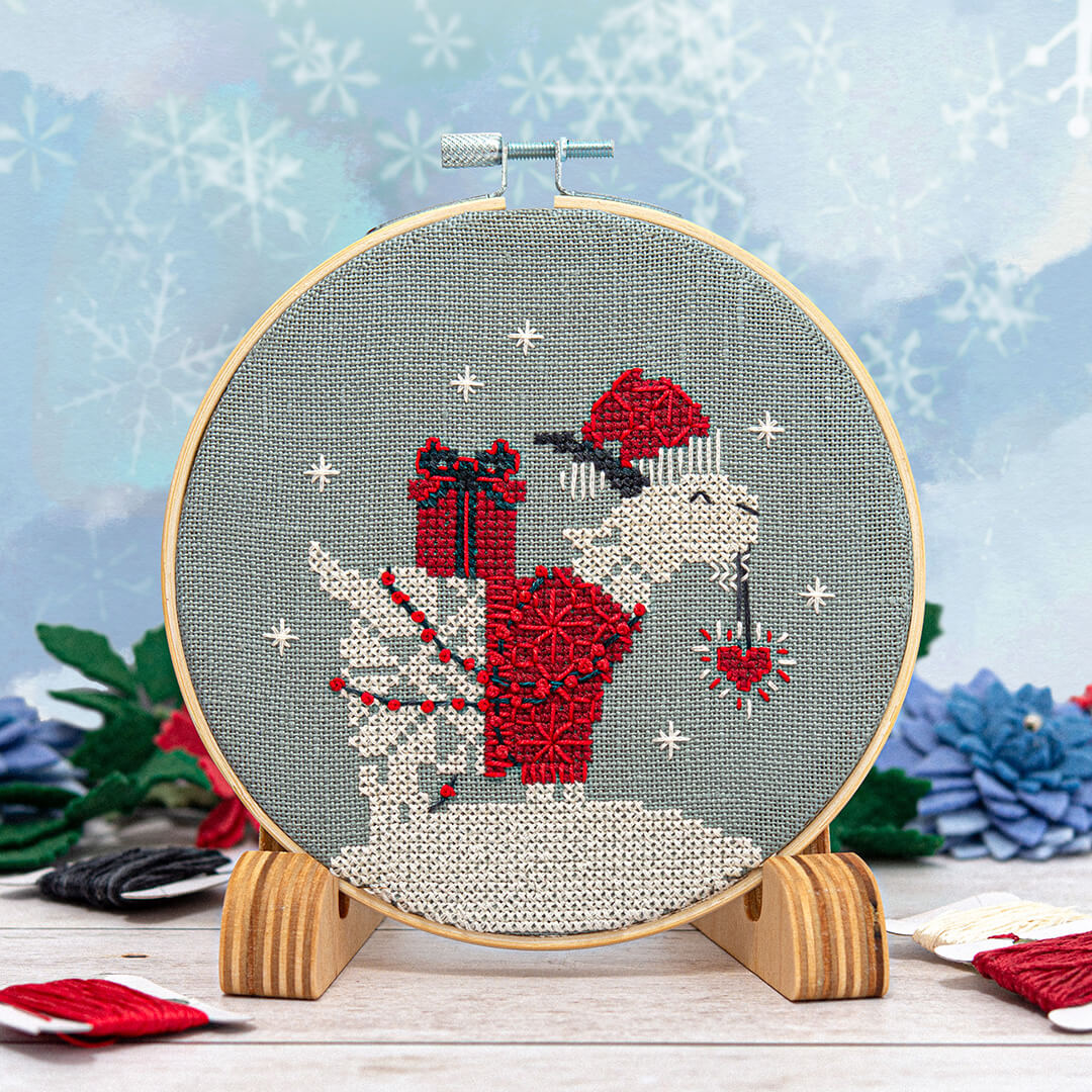 Snowflake Goat Ornament - Christmas Cross Stitch Pattern
