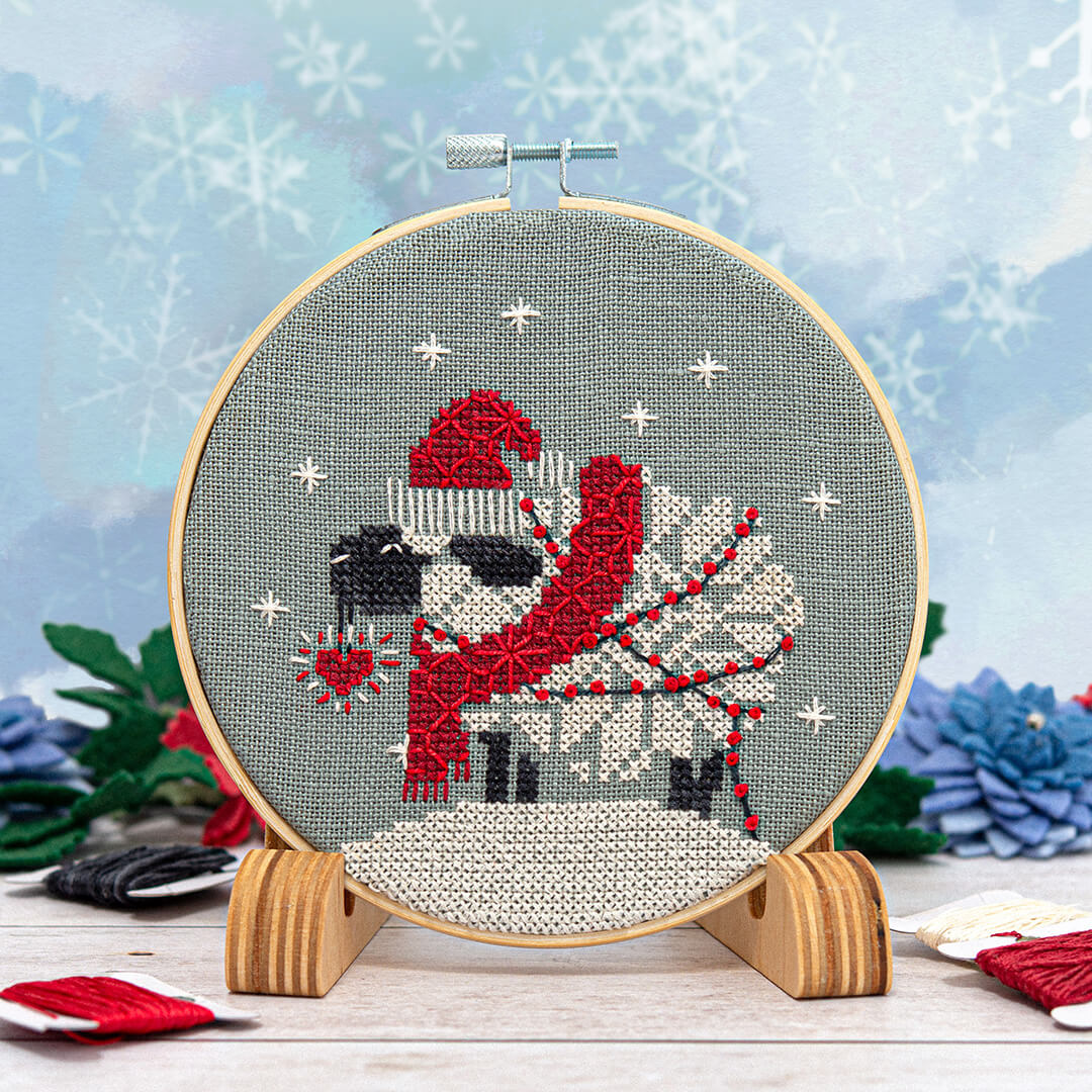 Snowflake Sheep Ornament - Christmas Cross Stitch Pattern