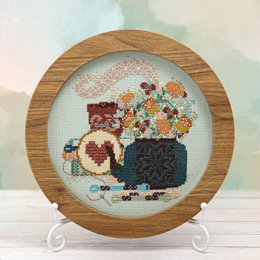 Springtime Sip and Stitch - Cross Stitch Pattern